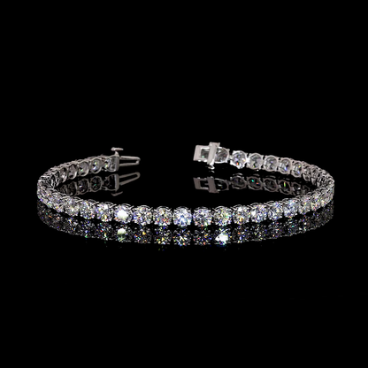 9.15 Total Carats Bracelet Tennis, Brilliant Round Cut, F Color, VS1 Clarity  in 14K White Gold  Model: J10