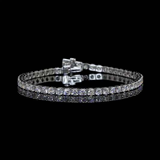 10.4 Total Carats Bracelet Tennis, Brilliant Round Cut, F Color, VS1 Clarity  in 14K White Gold  Model: J17