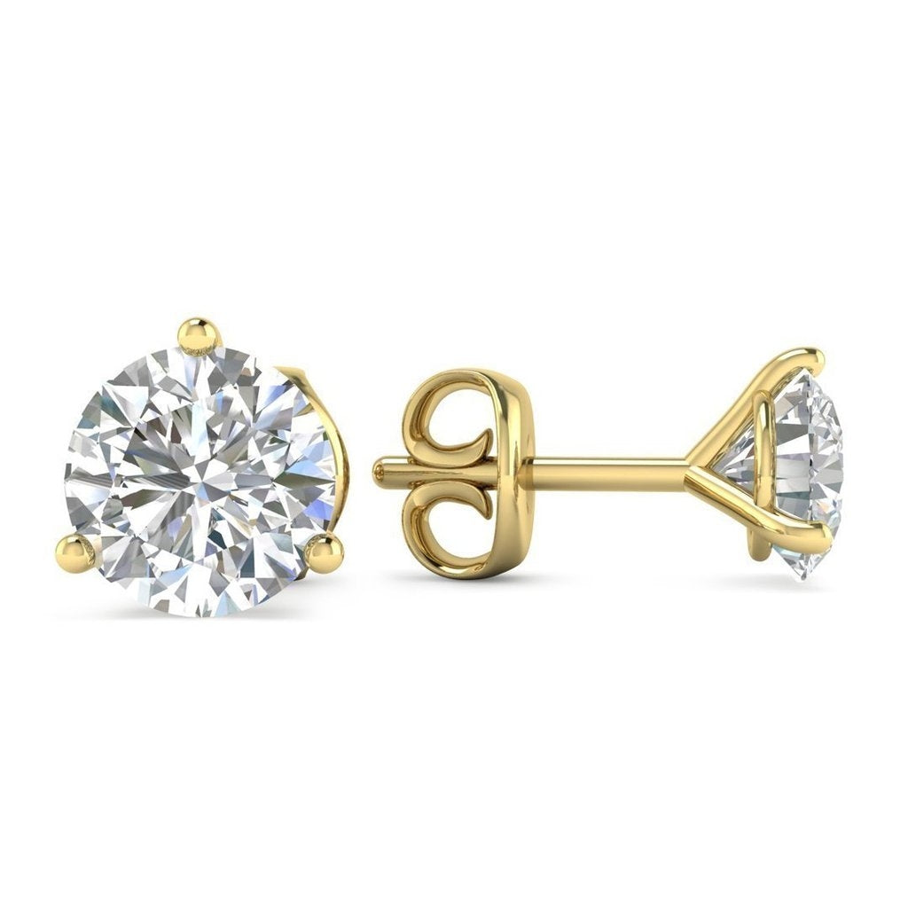 0.74 Total Carats Earring Martini, Brilliant Round Cut, F Color, VS2 Clarity  in 18K Yellow Gold Gold  Model: J106