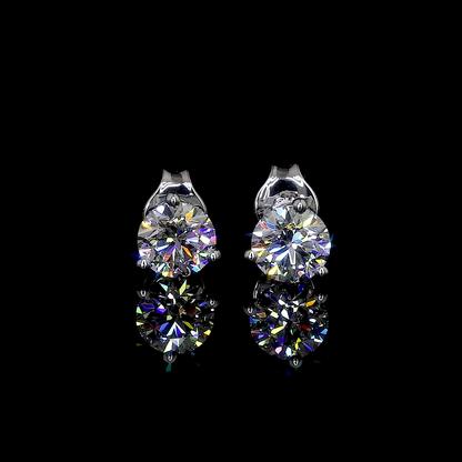 1.53 Total Carats Earring Martini, Brilliant Round Cut, F Color, VS2 Clarity  in 18K White Gold  Model: J203