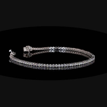 2.11 Total Carats Bracelet Tennis, Brilliant Round Cut, F Color, VS2 Clarity  in 14K White Gold  Model: J2