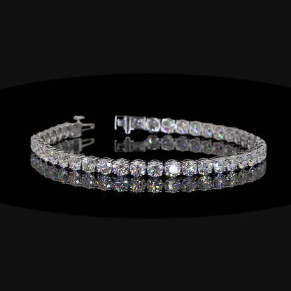 11.1 Total Carats Bracelet Tennis, Brilliant Round Cut, F Color, VS1 Clarity  in 14K White Gold  Model: J21