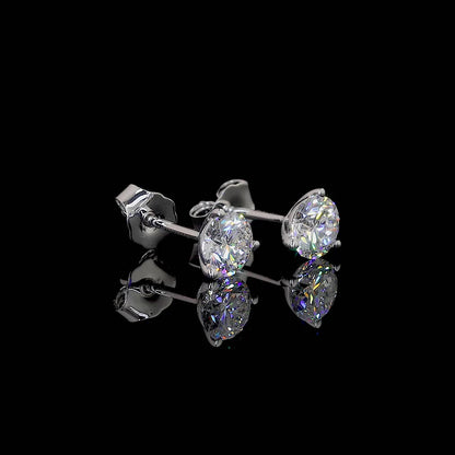 1.5 Total Carats Earring Martini, Brilliant Round Cut, F Color, VS2 Clarity  in 14K White Gold  Model: J188