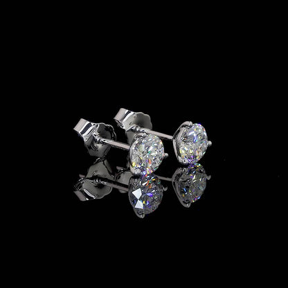 1 Total Carats Earring Martini, Brilliant Round Cut, F Color, VS2 Clarity  in 14K White Gold  Model: J118