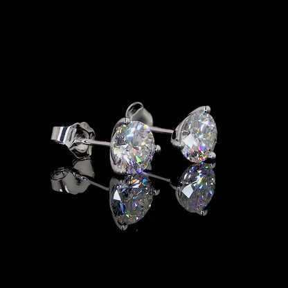 1.5 Total Carats Earring Martini, Brilliant Round Cut, F Color, VS2 Clarity  in 14K White Gold  Model: J189