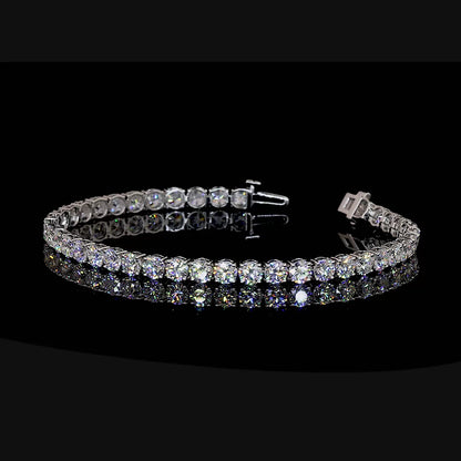 9.15 Total Carats Bracelet Tennis, Brilliant Round Cut, F Color, VS1 Clarity  in 14K White Gold  Model: J10