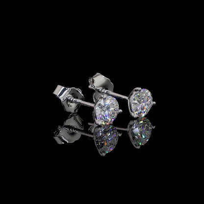 1 Total Carats Earring Martini, Brilliant Round Cut, F Color, VS2 Clarity  in 14K White Gold  Model: J115