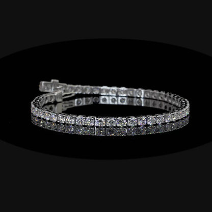 10.4 Total Carats Bracelet Tennis, Brilliant Round Cut, F Color, VS1 Clarity  in 14K White Gold  Model: J17